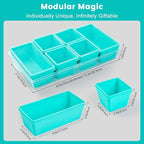 Gemice BPA-Free Silicone Freezer Molds with Base, Individual 6-Pack 1-Cup & 2-Cup Portion Soup Cubes Freezer Tray with Lids for Food Storage, Dishwasher Safe, Silicone Freezer Containers for Meal Prep