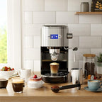 Kismile 20-Bar Espresso Machines,Semi-Automatic Espresso Machines with Milk Frother Steam Wand and Capsule Compatible,Professional Makers with Removable Water Tank for Latte &Cappuccino(BLACK)