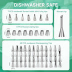 Cake Decorating Kit,137pcs Cake Decorating Supplies with Cake Turntable for Decorating,Pastry Piping Bag,Russian Piping Tips Baking Tools, Cake Baking Supplies for Beginners(Green)
