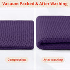 Homaxy 100% Cotton Waffle Weave Kitchen Dish Towels, Ultra Soft Absorbent Quick Drying Cleaning Towel, 13 x 28 Inches, 4-Pack, Eggplant