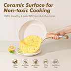 SENSARTE Ceramic Cookware Sets, Pots and Pans Set Nonstick, 20-Piece Induction Cookware, Non-toxic Healthy Non Stick Kitchen Cooking Set with Stay-Cool Handles, PFAS PTFE PFOA PFOS Free
