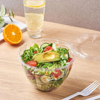 [48 oz. 50 Sets Clear Plastic Salad Bowls with Airtight Lids Disposable To Go Mixing Containers Serving for Fruit, Quinoa, Lunch and Meal Prep