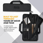 Asaya Chef Knife Roll Bag - 12 Pockets for Knives and Kitchen Utensils - Lightweight, Durable, and Stain Resistant Nylon - Perfect for the Traveling Chef - Knives not Included