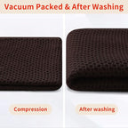 Homaxy 100% Cotton Waffle Weave Kitchen Dish Cloths, Ultra Soft Absorbent Quick Drying Dish Towels, 12 x 12 Inches, 8-Pack, Dark Brown