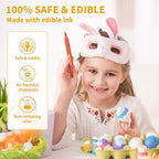 Jewem (Upgrade) Edible Markers for Cookie Decorating,10Pcs Food Coloring Pens, Double Side Food Grade Pens with Fine & Thick Tip for Decorating Fondant, Cakes, Cookies, Easter Eggs, Frosting, Macaron, Halloween, Christmas