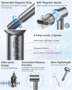 Hair Dryer, 160000 RPM High-Speed Ionic Blow Dryer Portable Professional Lightweight Hair Dryers with 200 Million Negative Ions, Fast-Drying, Quiet Hair Dryer with Nozzle for Travel, Home, Salon（HF03）