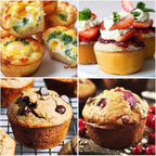 FUNBAKY Jumbo Silicone Muffin Pan with Metal Frame, 3.5 Inch Large Muffin Pans 6 Cups 2 Pack Confetti