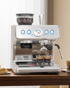 (2025 Upgrade)20 Bar Espresso Machine with Grinder & Milk Frother Steam Wand, Tamping Tools, Expresso Coffee Machines 58mm Commercial Espresso Maker for Home or Café, Perfect for latte, Cappuccino