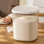 Airtight Rice Container 20 Lbs, Clear PET Plastic Food Storage Container Bin For Flour Sugar, Dry Food Holder with Easy Locking Lid for Kitchen Pantry Organization and Storage