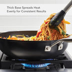 KitchenAid Hard Anodized Induction Nonstick Stir Fry Pan/Wok with Helper Handle, 12.25 Inch - Matte Black