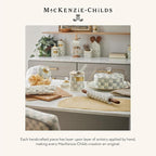 MACKENZIE-CHILDS Sterling Check Kitchen Canister, Decorative Gray-and-White Glass Storage Jar with Lid, Medium