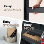 HOMEDANT House Black 5 Tier 24.4" W Laminated Metal Shelving Unit Adjustable Storage Utility Rack Heavy Duty Shelves Organization Multipurpose Shelf Kitchen Garage Pantry Closet 3 Pack