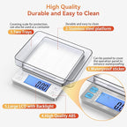 BOMATA 0.01g Small Digital Gram Scale, USB Rechargeable, Upgraded 1kg Jewelry Scale with Larger Display and Hold Function, High Precision, Grams and oz for Herb, Coin, Powder, Gold, Yeast, Kitchen