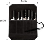 Chef’s Knife Roll Case, Waxed Canvas Cutlery Knives Holders Protectors, Home Kitchen Cooking Tools And Utensils Wrap Bag Wallet, Multi-Purpose Brush Roll Bag, Travel Tool Roll Pouch