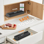 Precision Food Vacuum Sealer Machine, Powerful Automatic vacuum sealer for food Preservation Saver, Easy to Use, One-Touch Operation Food Vacuum Sealing Machine, Built-in Cutter & Hose, 2 Bags Rolls