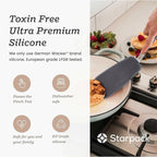 StarPack Premium Flexible Silicone Turner Spatula - High Heat Resistant to 600°F, Hygienic One Piece Design, Non Stick Rubber Kitchen Utensil for Fish, Eggs, Pancakes, Cookies & more (Stormy Grey)