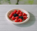 GreenWorks 100 Count 7“ Heavy-duty Compostable Plates, Unbleached Biodegradable Bagasse and Bamboo fiber Paper Plates
