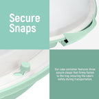 Tribello Extra Large Cake Storage Container, Cake Carrier With Handle Holds Cake 12 X 12 X 5 (Mint Green)