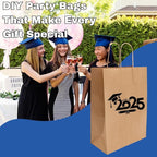 ASSUREPAK DIY Earth Friendly Paper Bags - 60LB - 10"x6.75"x12" - 100 Bags - 90 GSM - Kraft/Natural - Gift Bags for Decorating & Graduation Parties