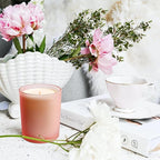 8 OZ Thick Candle Jars for Making Candles 15 Pcs, Empty Jars with Wood Lids for Candle Making, Sample Container, Frosted Pink