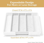 SMIRLY Silverware Drawer Organizer – Bamboo Kitchen Drawer Organizer, Adjustable Utensil Holder and Cutlery Tray, Drawer Dividers for Flatware and Kitchen Utensils