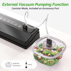 GERYON Vacuum Sealer Machine, Food Vacuum Sealer with Powerful Suction | Slim Design | Easy to Use | Led Indicator Lights for Sous Vide, Meal Prep, w/Starter Kits for Vacuum Seal Container (Black）