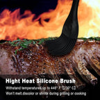 WALFOS Extra Large Silicone Basting Pastry Brush, 2.5 inch Wide Bristle Butter Oil Brush, Prefect for BBQ Grill Baking Kitchen Cooking-Pieces Design, BPA Free and Dishwasher safe