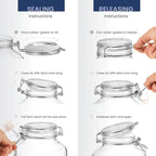 Bormioli Rocco Fido Collection, 6 Pack, 17 Oz. Food Storage Glass Jars, Airtight Rubber Seal & Glass Lid, With Stainless Wire Clamp, Made In Italy.