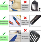 To encounter 3 Pieces Silicone Spatula Set, Heat Resistant Flexible Turner Spatulas, Nonstick Cookie Spatula, Fish Spatula, Dishwasher Safe, Navy Blue