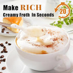 Nahida Black Milk Frother Wand for Coffee, Frother Handheld Rechargeable Electric Whisk Drink Mixer with 3 Heads 3 Speeds Coffee Frother Electric Stirrer For Latte, Cappuccino, Hot Chocolate