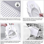 Safe Mandoline Slicer for Kitchen, Meal Prep, Potato Slicer, Adjustable/Easy to Clean/Storage, Kitchen Chopping Artifact, French Fry Cutter, Paring Knife/Cleaning Brush (only Slice, White)