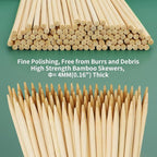 8" Bamboo Wooden Skewers for BBQ, Kebob, Appetizer, Fruit, Sausage, Chocolate Fountain, Natural Wood Barbecue Kabob Skewer Stick, Organic Food Sticks for Grilling, Kitchen (Φ=4mm Thick, 100PCS)