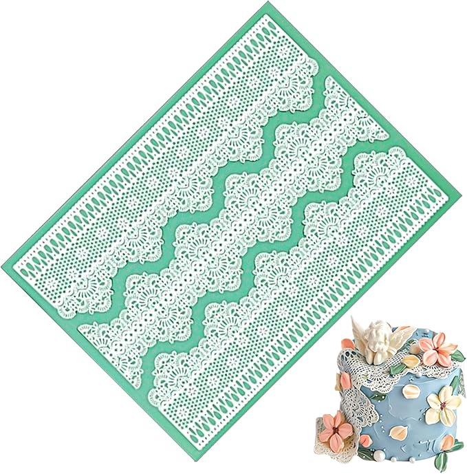 GROWTAIL Lace Molds Silicone,Cake Fondant Embossing Mat,Lace Molds for Cake Decorating Edible Lace