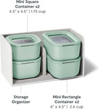 Caraway Mini Food Storage 9pc Set - Glass Storage Containers for Food - Non-Toxic Ceramic-Coated Glass - Air Release Technology - Compact & Stackable Design - Mist