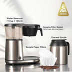 Bonavita 8 Cup Drip Coffee Maker Machine, One-Touch Pour Over, Auto Pause Brewing with Stainless Steel Double Wall Thermal Carafe, SCA Certified, Dishwasher Safe, BV1901TS