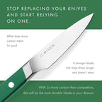 Misen 3.5" Paring Knife – Precision Kitchen Knife - High-Carbon Stainless Steel Blade – Ergonomic Handle for Peeling, Trimming, and Slicing – Lightweight, Versatile Tool for All Culinary Tasks - Green