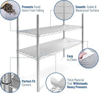 Shelf Liners for Wire Shelf System: Set of 5 in Graphite: 18 x 60 inch: Plastic Wire Shelving Shelf Mats