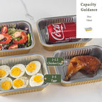 Aluminum Pans 6"x4 "with Lids (5 Pack) - Thicker Heavy Duty Reusable Foil Tins - Microwavable Multi-Use Pan, Pot, Container - Disposable Sturdy Pans for Cooking, Heating, Storing, Prepping Food