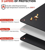 75 x 40 inch Under Grill Mats for Outdoor Grill, Double-Sided Fireproof Deck and Patio Protector Mat, Waterproof Oil-Proof BBQ Floor Pad Indoor Fire Pit Fireplace Mat