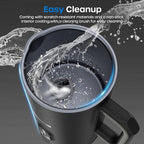 ECOWELL Automatic Milk Frother Heater Milk Boiler, 4 in 1 Electric Coffee Steamer for Heating Milk, Warm and Cold Foam, Coffee Latte, Macchiato, Cappuccinos, Hot Chocolate WMMF01, 8.1oz/240ml,Black