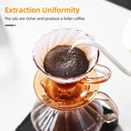 Bincoo Pour Over Coffee Maker Set,650ML Borosilicate Glass Carafe with Coffee Driper&50pcs Paper Filter,Glass Coffee Maker for Home Café Restaurant(Champagne)