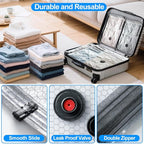 21 Pack Vacuum Seal Bags for Clothing Travel with Wireless Electric Air Pump, 7 Large +7 Medium +7 Small, Reusable Space Saver Bags for Luggage and Suitcase, Cruise & Travel Essentials
