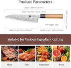 XINZUO 8.5 Inch Chef Knife, 67 Layers Hand Forged Damascus Steel Kitchen Knife Professional, Japanese Chef Knife for Chefs and Home Cooking, Ultra Sharp,Olive Wood Octagonal Handle