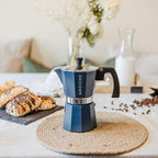 GROSCHE Milano Stovetop Espresso Maker Moka Pot 9 Espresso Cup, 15.2 oz, Blue. Stove top Coffee Maker Moka Italian Espresso greca Coffee Maker Brewer Percolator