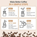 Pour Over Coffee Maker 14 OZ, 4 Cup Borosilicate Glass Drip Coffee Maker with Reusable Stainless Steel Filter and Cork Grip for Home Café 400 ML