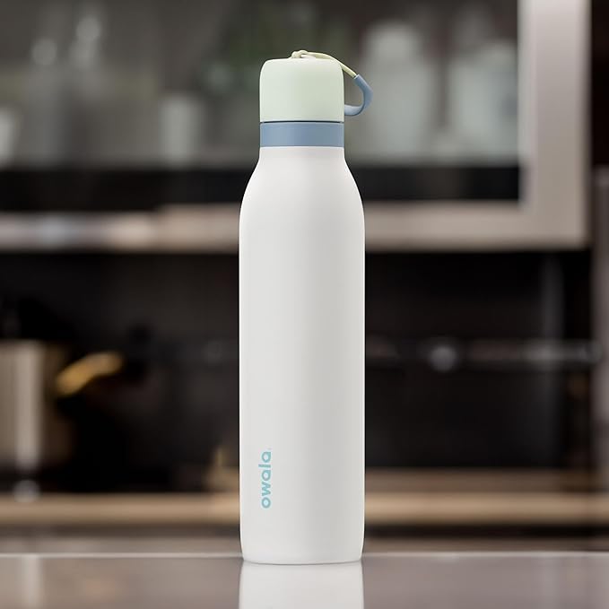 Owala FreeSip Twist Insulated Stainless Steel Water Bottle with Straw for Sports and Travel, BPA-Free, 18-oz, Mint/White (Iced Breeze)