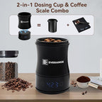 Digital Coffee Scale with Timer - Rechargeable Espresso Scale Precise Pour Over & Drip Coffee Scale, LED Display, Includes Dosing Cup, Black