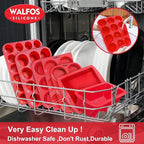 Walfos Silicone Loaf Pan - Non-Stick Silicone Bread Pan, Just PoP Out! Perfect for Bread, Cake, Brownies, Meatloaf, BPA Free & Dishwasher Safe (Mini Loaf Pan, 1 Pack:6 Cavities)