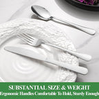 20 Pcs Silverware Set for 4 with Hammered Design, Food Grade Stainless Steel Flatware Set, Eating Utensils Sets Include Fork/Knife/Spoon, Reusable Cutlery Set, Dishwasher Safe
