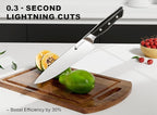 Livtek Knife Set with Block - Kitchen Knife Set German High-Carbon Stainless Steel with Built-in Sharpener - Full Tang, Triple-Rivet Ergonomic Handle - Holiday Gift Idea - 15-Piece, Falcon Series.